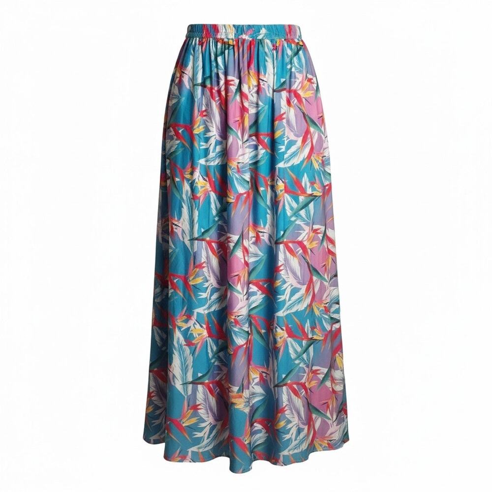 NWOT Rachel‎ Zoe Tropical Maxi Skirt Medium Elastic Waist Resort Wear